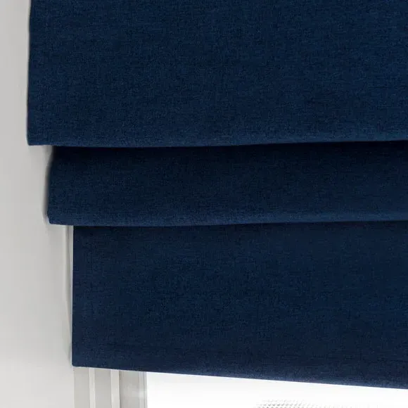 Blackout Roman Blind - Navy, Woven Fabric
