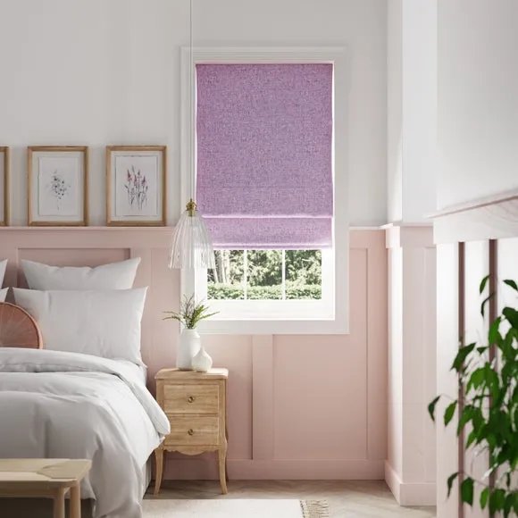 Blackout Roman Blind - Orchid, Woven Fabric