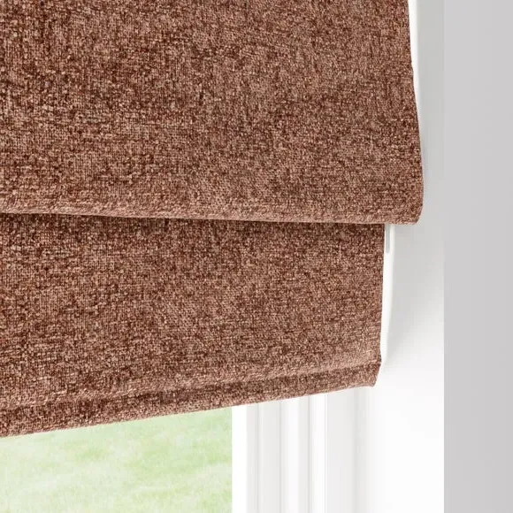 Blackout Roman Blind - Rust, Chenille
