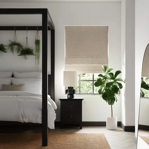 Blackout Roman Blind - Taupe, Woven Fabric