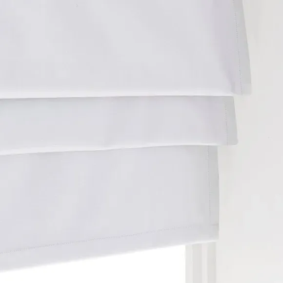 Blackout Roman Blind - White, Woven Fabric