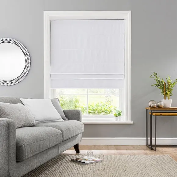 Blackout Roman Blind - White, Woven Fabric image