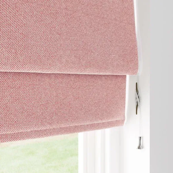 Blackout Roman Blind with Textured Weave - Blush