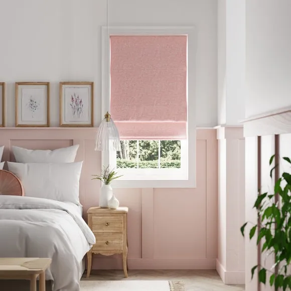 Blackout Roman Blind with Textured Weave - Blush image