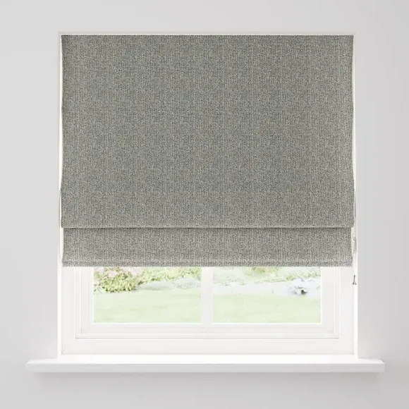 Blackout Roman Blind with Textured Weave - Charcoal