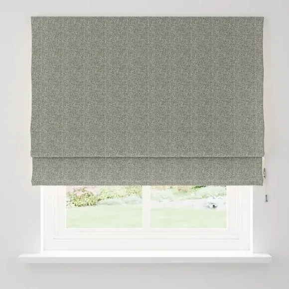Blackout Roman Blind with Textured Weave - Charcoal
