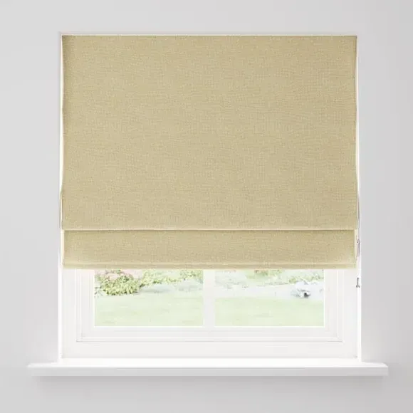 Blackout Roman Blind with Textured Weave - Honey