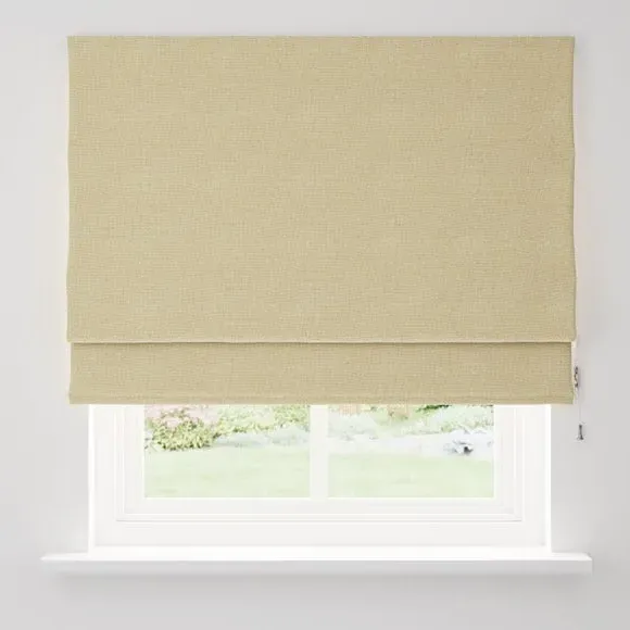 Blackout Roman Blind with Textured Weave - Honey