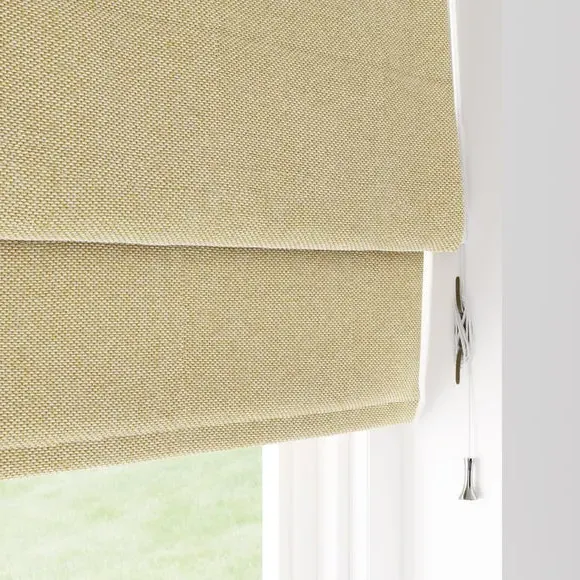Blackout Roman Blind with Textured Weave - Honey