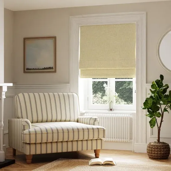 Blackout Roman Blind with Textured Weave - Honey