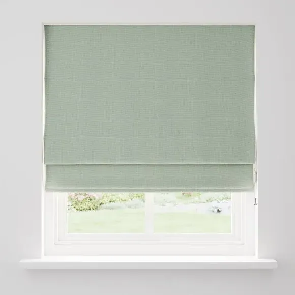 Blackout Roman Blind with Textured Weave - Sage