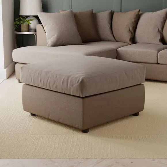 Blake Footstool - Chocolate, Faux Leather