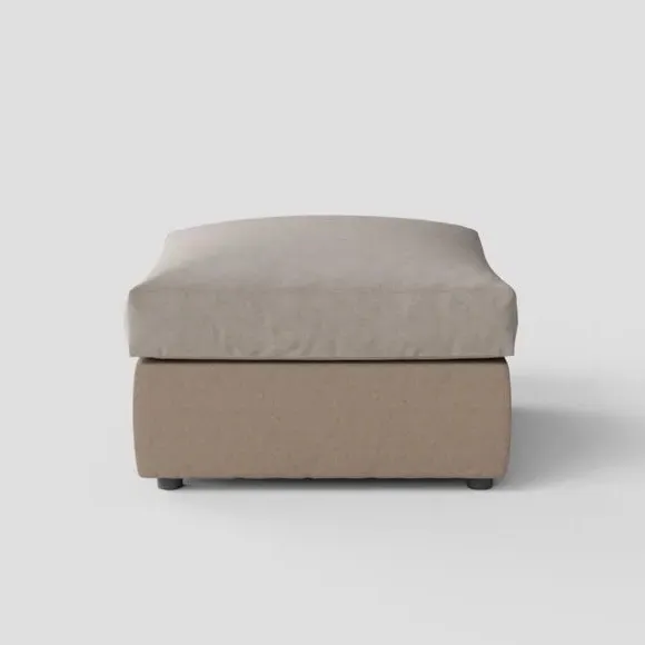 Blake Footstool - Chocolate, Faux Leather