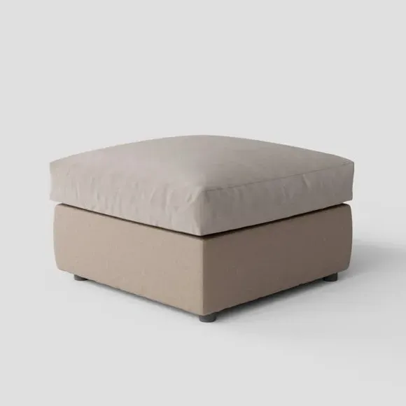Blake Footstool - Chocolate, Faux Leather