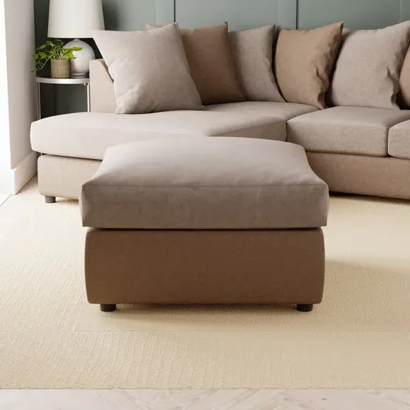 Blake Footstool - Chocolate, Faux Leather image