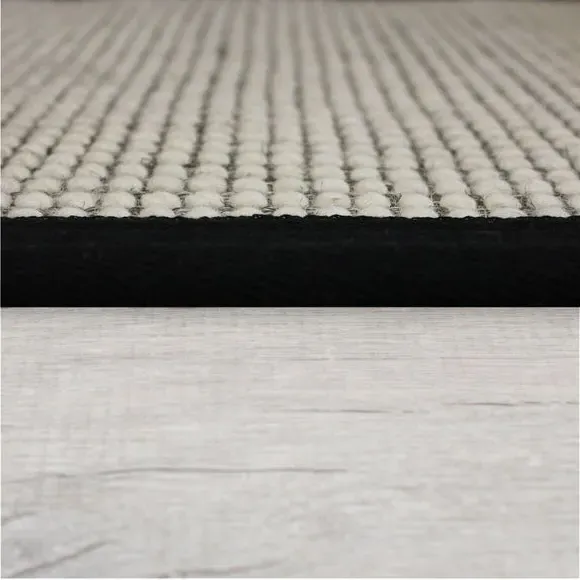 Bobble Stair Runner with Dot Border - Black