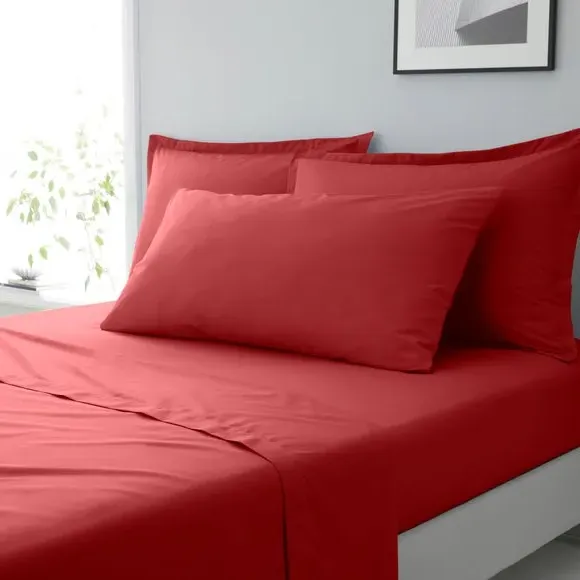 Body Pillowcase - Red, Cotton