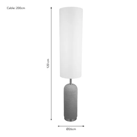 Boho Floor Lamp with Foot Switch - Off-White