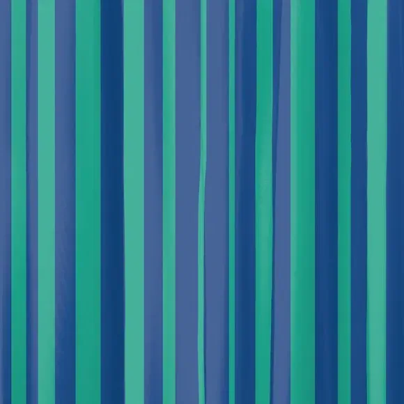 Bold Stripe Shower Curtain - Aqua, Polyester