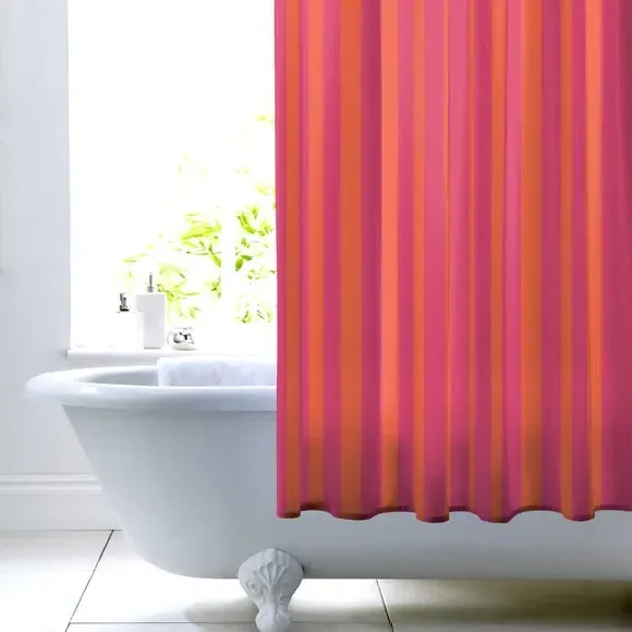 Bold Stripe Shower Curtain - Fuchsia, Polyester
