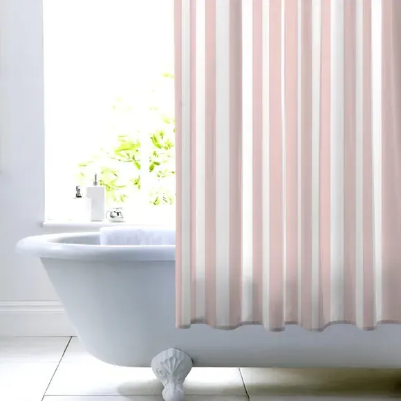 Bold Stripe Shower Curtain - Peach, Polyester