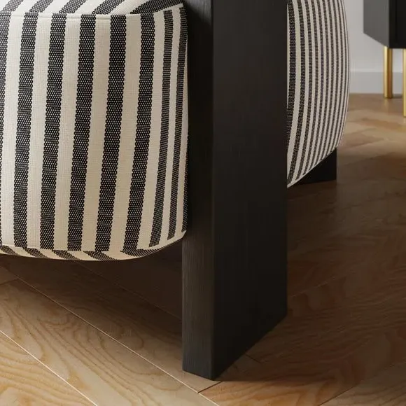 Bolster Accent Chair - Monochrome, Woven Fabric