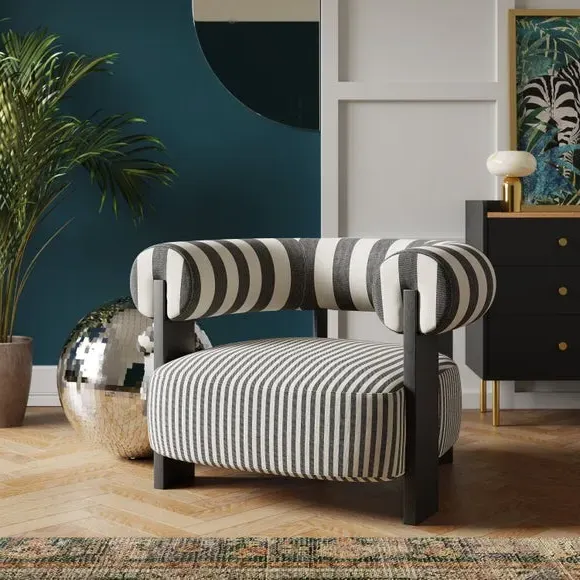 Bolster Accent Chair - Monochrome, Woven Fabric image