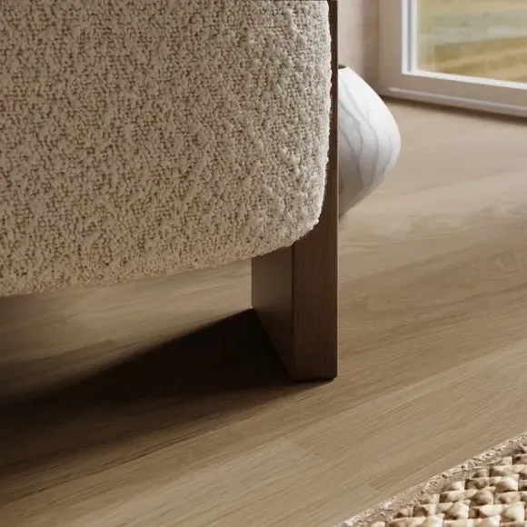 Bolster Accent Chair - Natural, Boucle Fabric