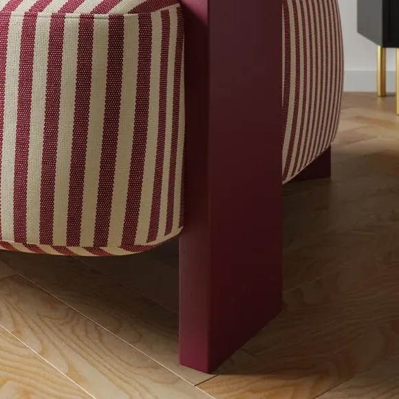 Bolster Accent Chair with Curved Arms - Mulberry