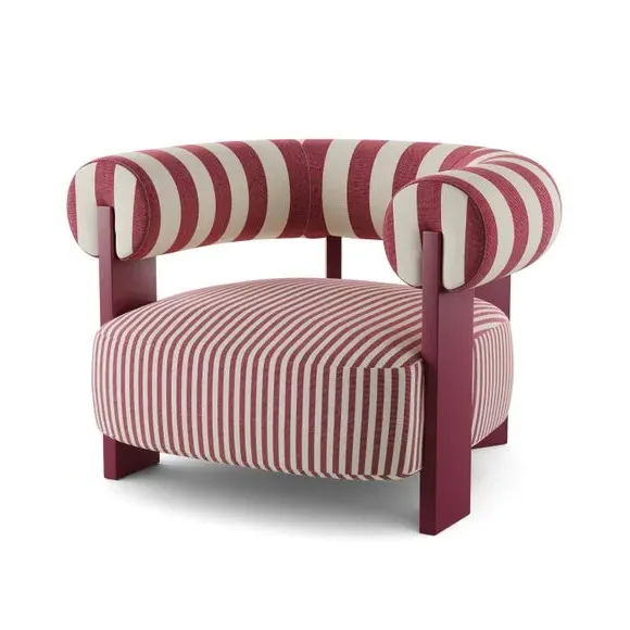 Bolster Accent Chair with Curved Arms - Mulberry