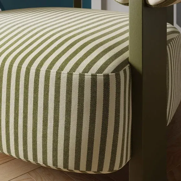 Bolster Accent Chair with Curved Arms - Olive, Fabric