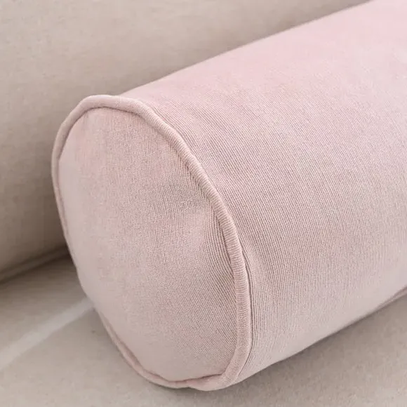 Bolster Cushion Cover with Zip - Blush, Velour