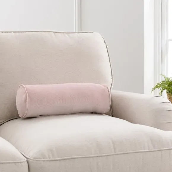 Bolster Cushion Cover with Zip - Blush, Velour