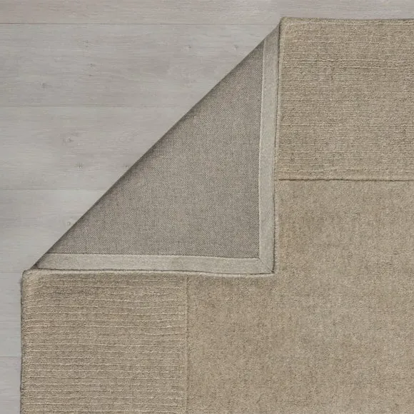 Border Doormat with Cut Loop Pile - Natural, Wool