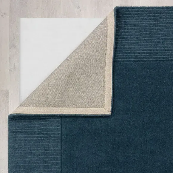 Border Rug Hand Tufted - Blue, Wool