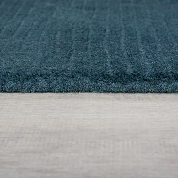 Border Rug Hand Tufted - Blue, Wool