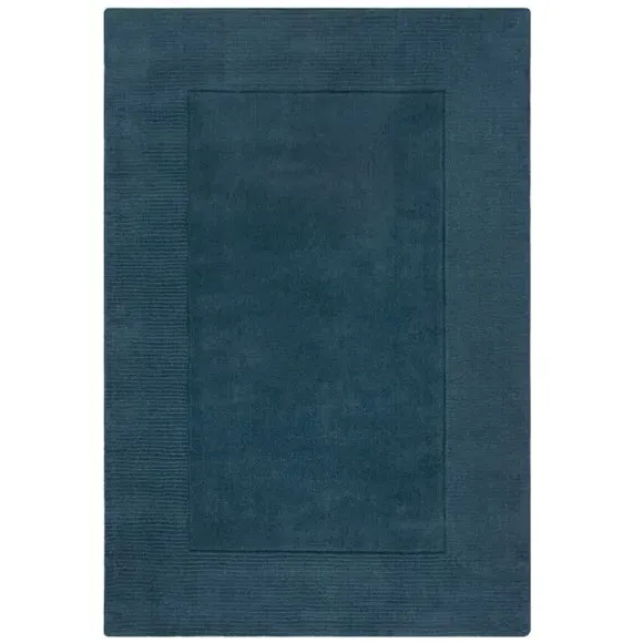Border Rug Hand Tufted - Blue, Wool