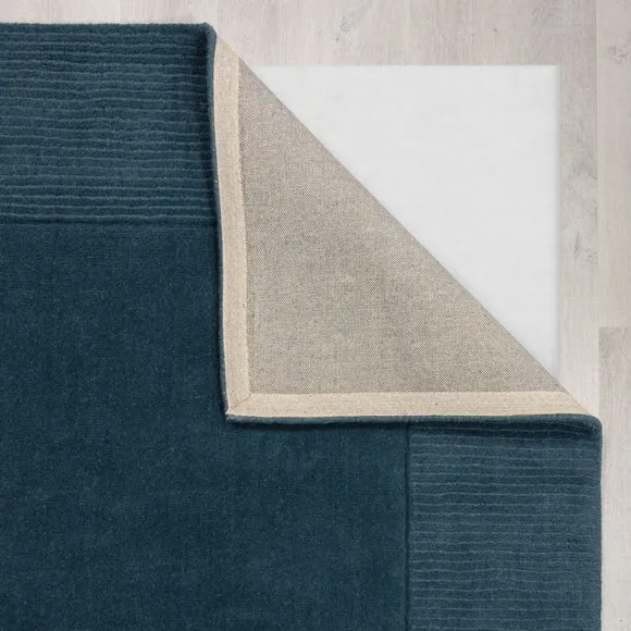 Border Rug Hand Tufted - Blue, Wool