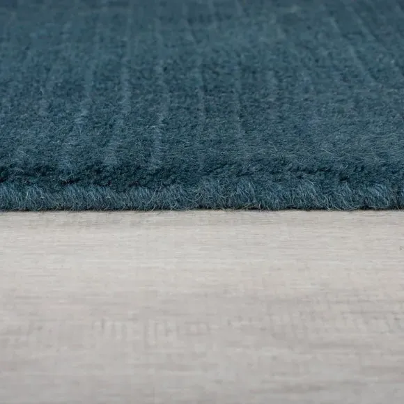 Border Rug Hand Tufted - Blue, Wool