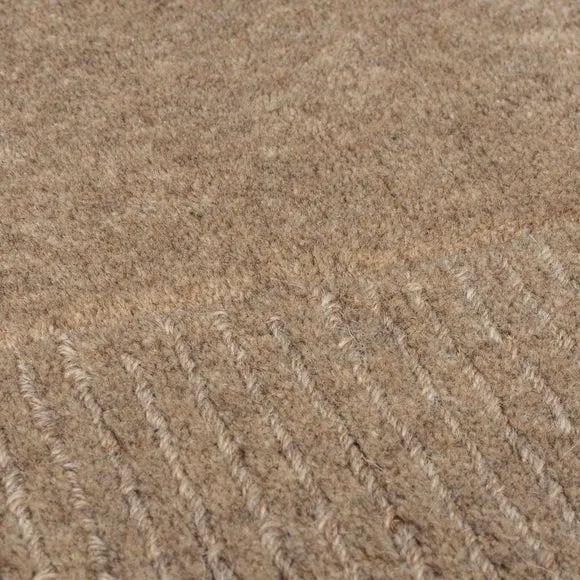 Border Rug Hand Tufted - Dark Natural, Wool
