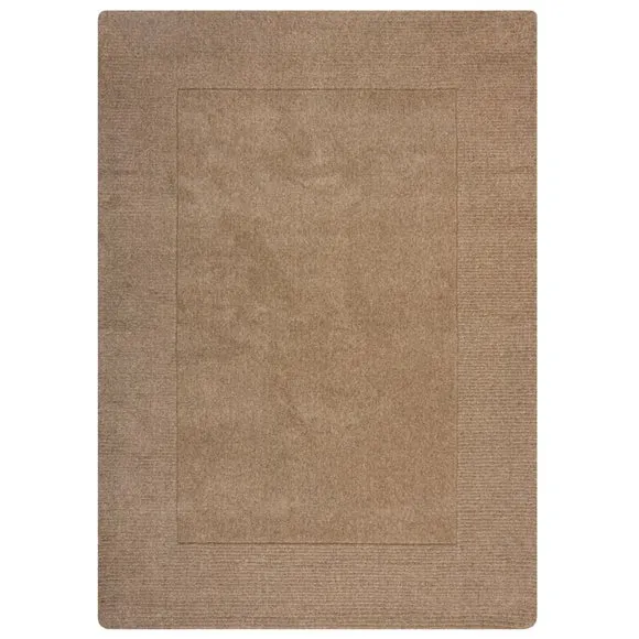 Border Rug Hand Tufted - Dark Natural, Wool