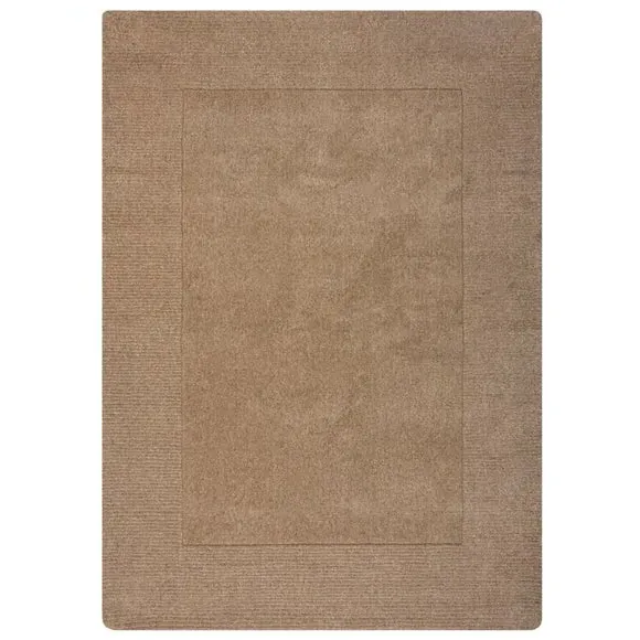 Border Rug Hand Tufted - Dark Natural, Wool