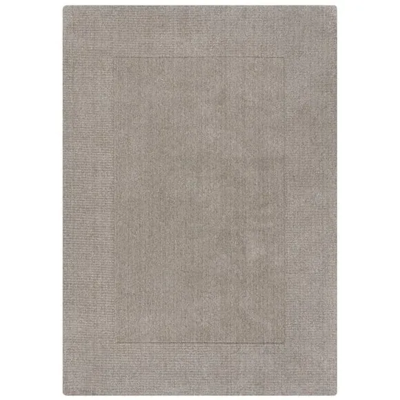 Border Rug Hand Tufted - Grey, Wool