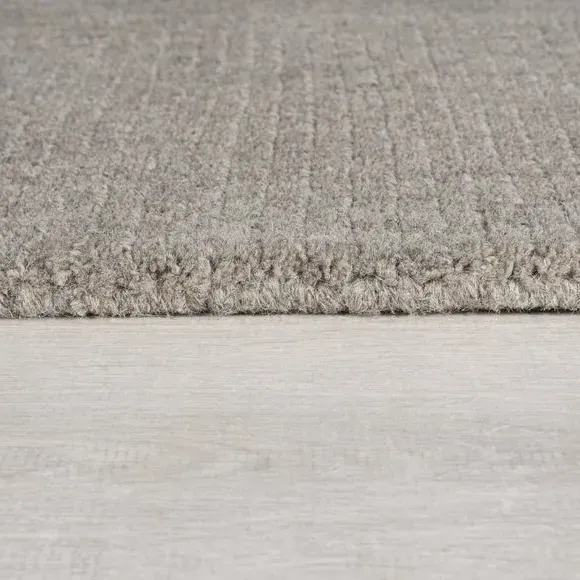 Border Rug Hand Tufted - Grey, Wool