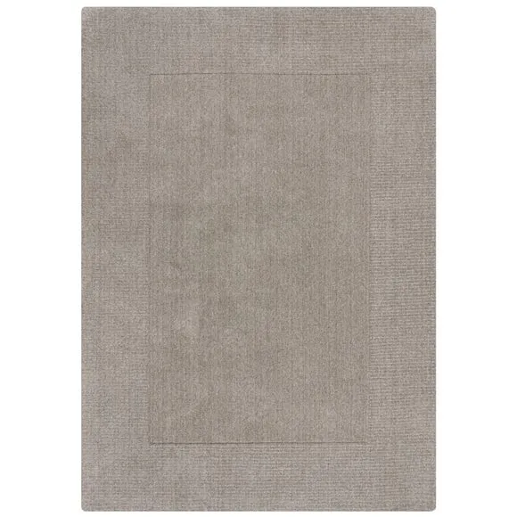 Border Rug Hand Tufted - Grey, Wool