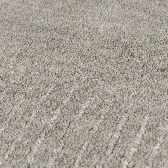 Border Rug Hand Tufted - Grey, Wool