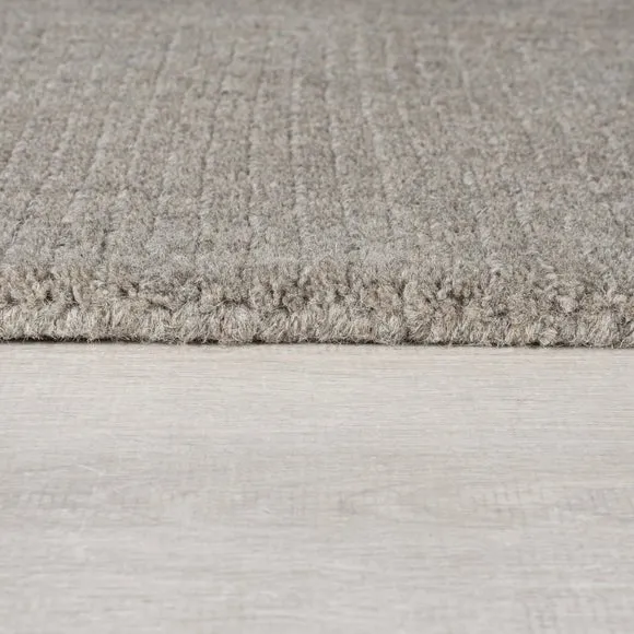 Border Rug Hand Tufted - Grey, Wool