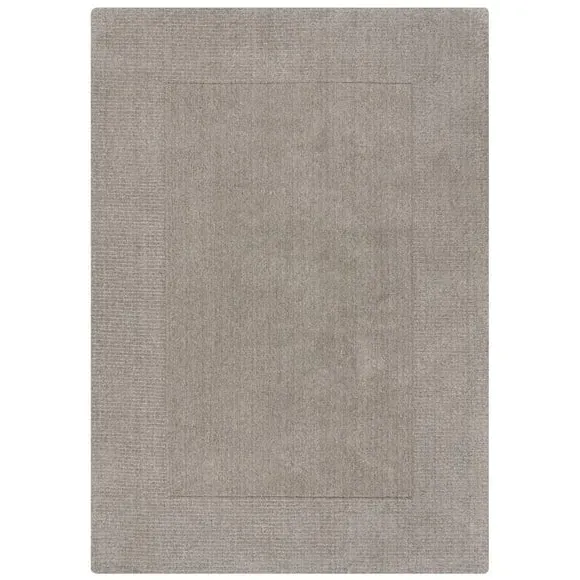 Border Rug Hand Tufted - Grey, Wool