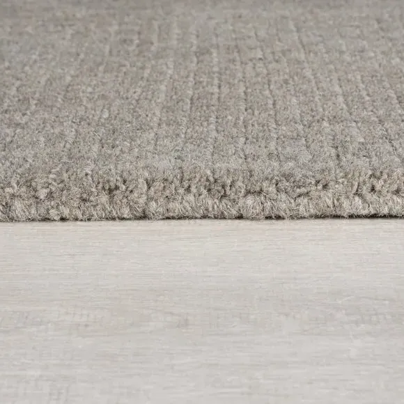 Border Rug Hand Tufted - Grey, Wool