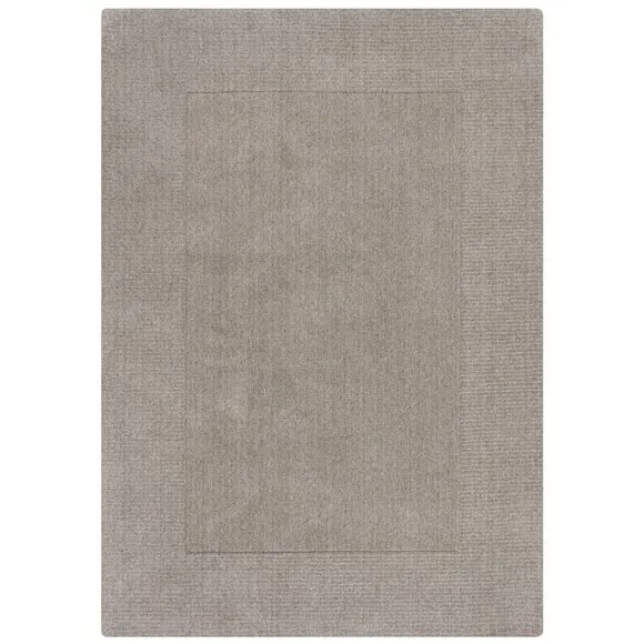 Border Rug Hand Tufted - Grey, Wool